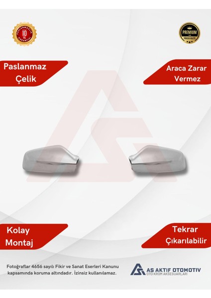 Opel Astra G Hb 3D Ayna Kapağı 2 Parça 1998-2009 Krom Paslanmaz Çelik