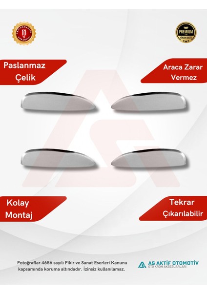 Dacia Logan Sd Kapı Kolu 4 Parça 2005 ve Üzeri Krom Paslanmaz Çelik