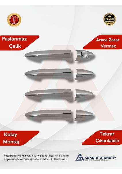 Hyundai Accent Blue Sd Kapı Kolu 4 Parça 2011 ve Üzeri Krom Paslanmaz Çelik fiyatları