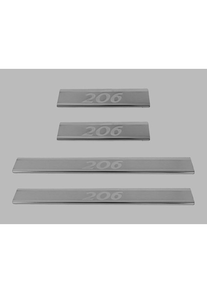 Peugeot 206 Hb 5d/sd/sw Kapı Eşiği 4 Parça 1998-2012 Krom Paslanmaz Çelik