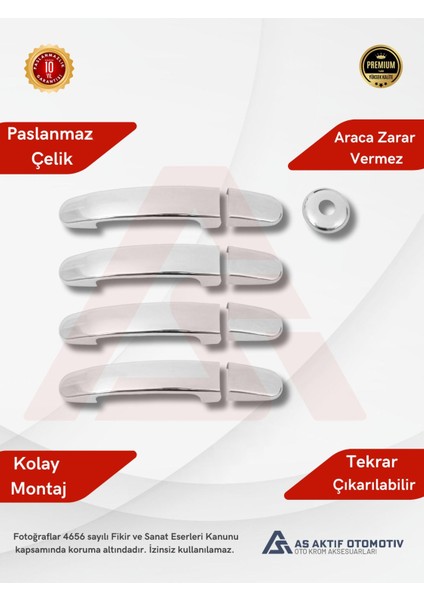 Ford Transit Van Kapı Kolu (4 Kapı) 9 Parça 2014 ve Üzeri Krom Paslanmaz Çelik fiyatları