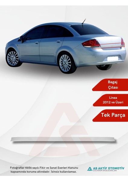 Fiat Linea Sd Bagaj Çıtası (Deliksiz) 2012 ve Üzeri Krom Paslanmaz Çelik