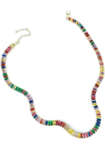 Renkli Baget Taşlı Su Yolu Choker