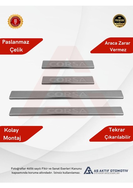 Opel Corsa C Hb 5d Kapı Eşiği 4 Parça 2000-2006 Krom Paslanmaz Çelik fiyatları