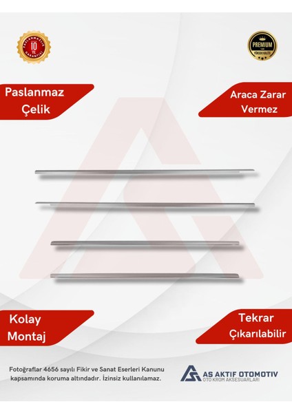 Hyundai Era Sd Cam Çıtası 4 Parça 2005-2011 Krom Paslanmaz Çelik fiyatları