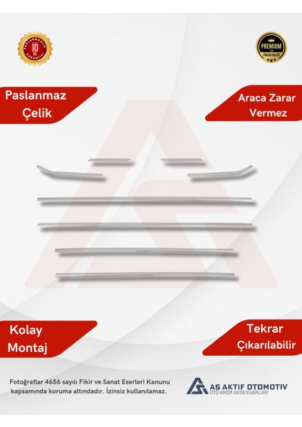 Ford Focus 3 Sd Cam Çıtası 8 Parça 2011-2017 Krom Paslanmaz Çelik fiyatları