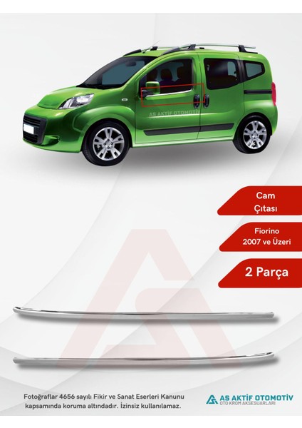 Fiat Fiorino Mini Van/mpv Cam Çıtası 2 Parça 2007 ve Üzeri Krom Paslanmaz Çelik