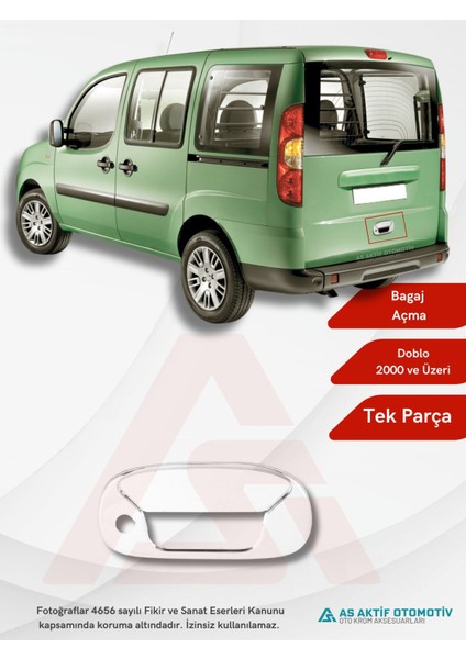 Fiat Doblo I Panel Van/lav Bagaj Açma 2 Parça 2000 ve Üzeri Krom Paslanmaz Çelik
