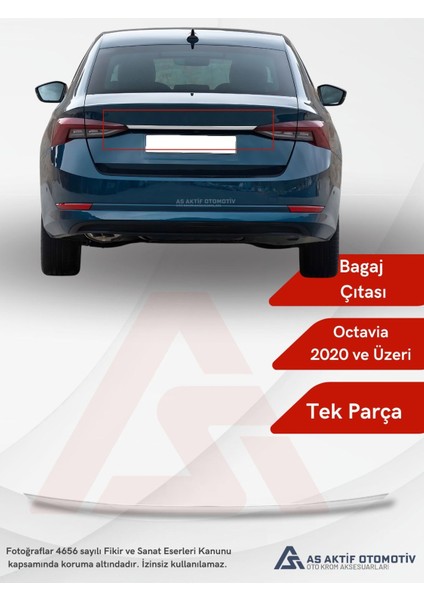 Skoda Octavia 3 (A8) Sd Bagaj Çıtası 2020 ve Üzeri Krom Paslanmaz Çelik