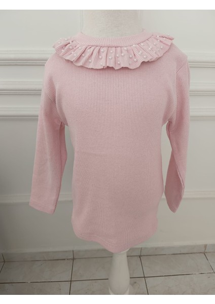 Kız Çocuk Fırfır Detaylı Bluz Badi Sweatshirt