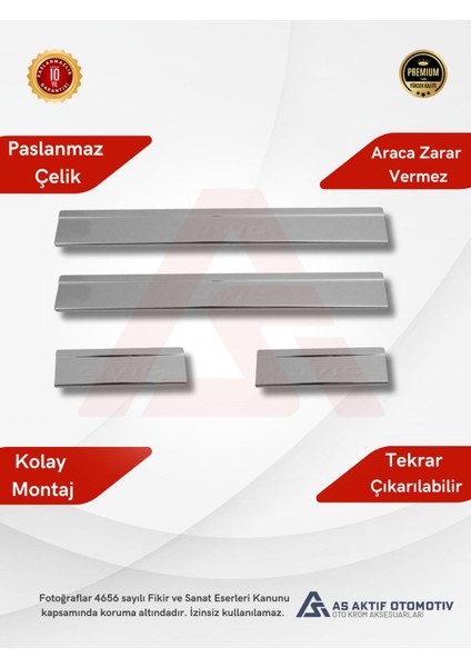 Honda Civic Sd Kapı Eşiği 4 Parça 2006-2011 Krom Paslanmaz Çelik fiyatları