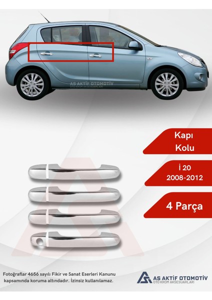 Hyundai I20 Hb 5d Kapı Kolu 2008-2012 Krom Paslanmaz Çelik