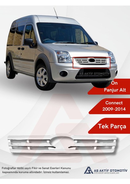 Ford Connect Panel Van/lav Ön Panjur (Alt Tek Parça) 2009-2014 Krom Paslanmaz Çelik