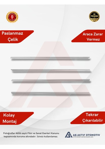 Opel Astra H Sd Cam Çıtası 4 Parça 2009-2013 Krom Paslanmaz Çelik fiyatları