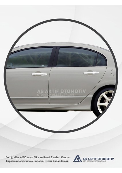 Honda Civic Sd Kapı Kolu 4 Parça 2006-2011 Krom Paslanmaz Çelik