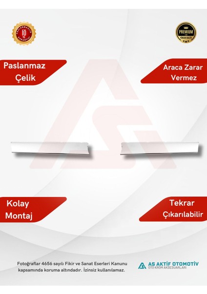 Fiat Doblo I Facelift Panel Van/lav Ön Panjur 2 Parça 2006 ve Üzeri Krom Paslanmaz Çelik