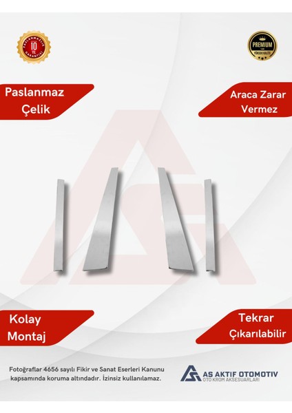 Renault Megane 2 Hb 5d Kapı Direği 2 Parça 2004-2010 Krom Paslanmaz Çelik fiyatları