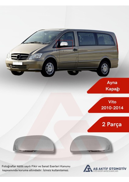 Mercedes Vito W639 Van Ayna Kapağı 2 Parça 2010-2014 Krom Paslanmaz Çelik