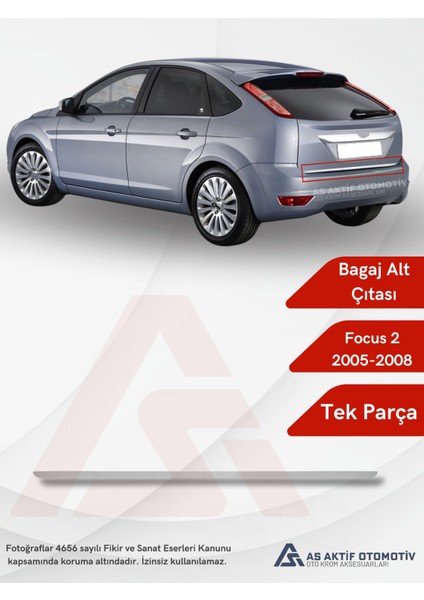 Ford Focus 2hb 5d/3d Bagaj Alt Çıtası 2005-2011 Krom Paslanmaz Çelik