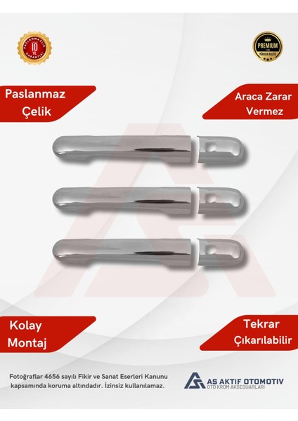 Mercedes Vito W638 Van Kapı Kolu 3 Parça 1996-2003 Krom Paslanmaz Çelik fiyatları