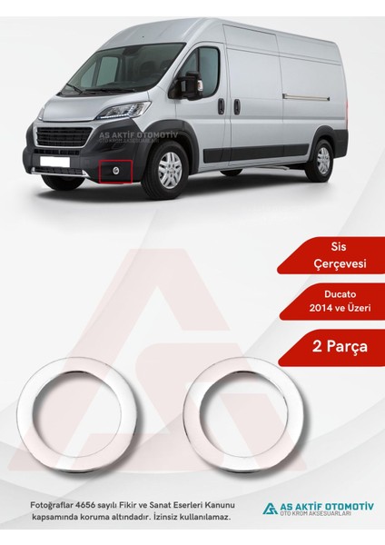 Fiat Ducato Van Sis Farı Çerçevesi 2 Parça 2014 ve Üzeri Krom Paslanmaz Çelik
