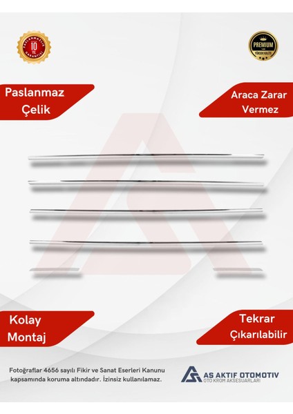 Hyundai I20 Hb 5d Cam Çıtası 6 Parça 2014 ve Üzeri Krom Paslanmaz Çelik fiyatları