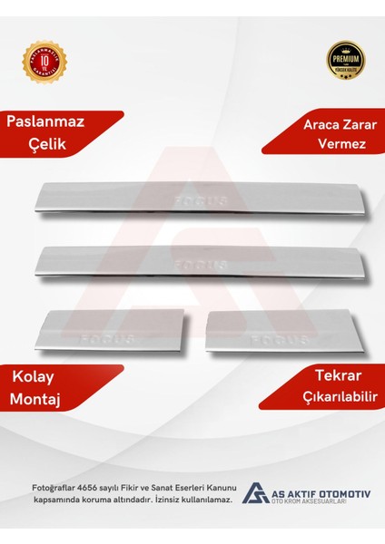 Ford Focus 2hb 5d/sd Kapı Eşiği 4 Parça 2005-2011 Krom Paslanmaz Çelik fiyatları
