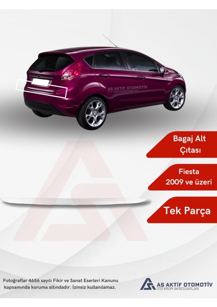 Ford Fiesta 6 Hb 5d Bagaj Alt Çıtası 2009 ve Üzeri Krom Paslanmaz Çelik