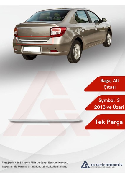 Renault Symbol 3 Sd Bagaj Alt Çıtası 2013 ve Üzeri Krom Paslanmaz Çelik