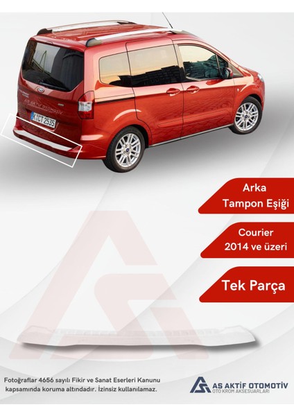 Ford Courier Van Arka Tampon Eşiği 2014 ve Üzeri Krom Paslanmaz Çelik