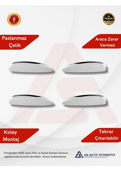 Renault Megane 1 Hb 5d/sd/sw Kapı Kolu 4 Parça 1996-2004 Krom Paslanmaz Çelik fiyatları