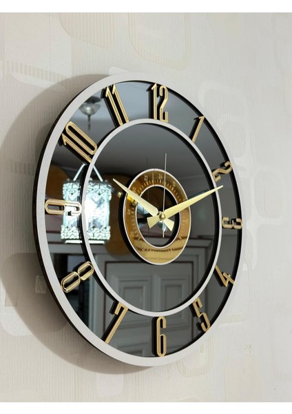 Aynalı Duvar Saati ( Gerçek Ayna) 40 cm Modern Tasarım