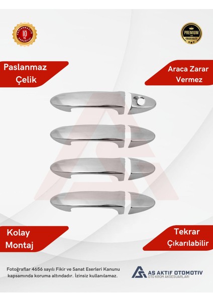 Ford Courier Van Kapı Kolu 4 Parça 2014 ve Üzeri Krom Paslanmaz Çelik fiyatları