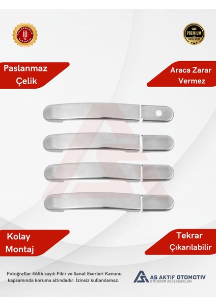 Ford Fiesta 5 Hb 5d Kapı Kolu 4 Parça 2002-2009 Krom Paslanmaz Çelik fiyatları