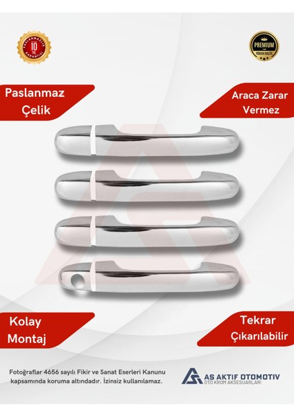 Hyundai I30 Hb 5d Kapı Kolu 4 Parça 2007-2012 Krom Paslanmaz Çelik fiyatları
