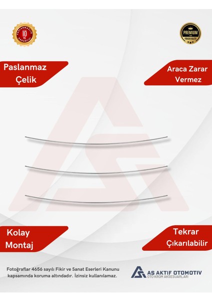 Renault Clio 3 Hb 5d Ön Tampon Çıtası 3 Parça 2009-2012 Krom Paslanmaz Çelik fiyatları