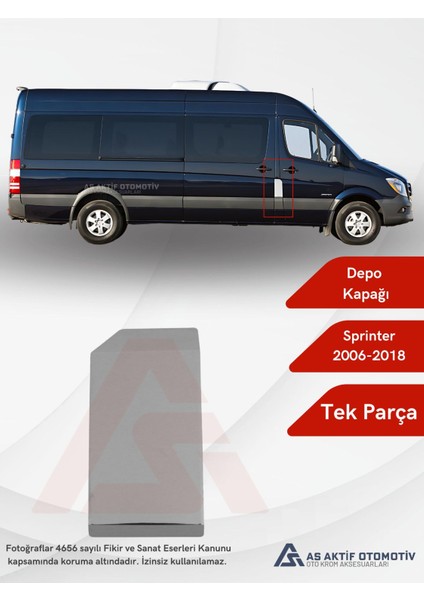 Mercedes Sprinter Van Depo Kapağı 2006 ve Üzeri Krom Paslanmaz Çelik