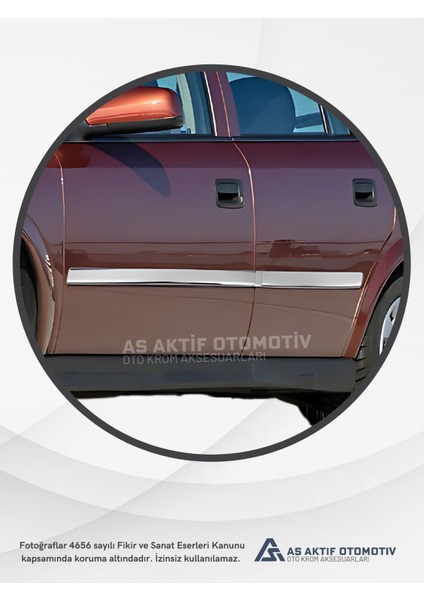 Opel Astra G Hb 5d/sd/sw Yan Kapı Çıtası 4 Parça 1998-2009 Krom Paslanmaz Çelik