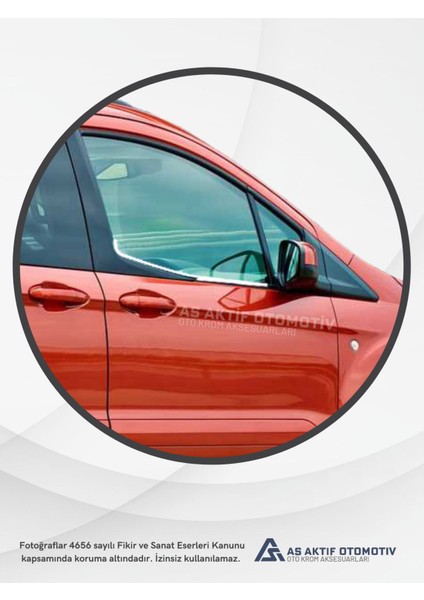 Ford Courier Van Cam Çıtası 2 Parça 2014 ve Üzeri Krom Paslanmaz Çelik modelleri