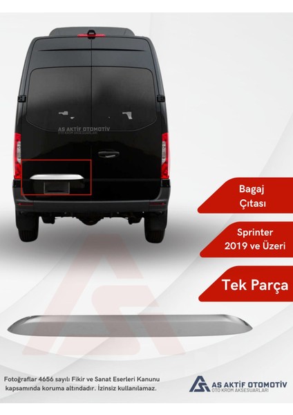 Mercedes Sprinter Van Bagaj Çıtası 2019 ve Üzeri Krom Paslanmaz Çelik