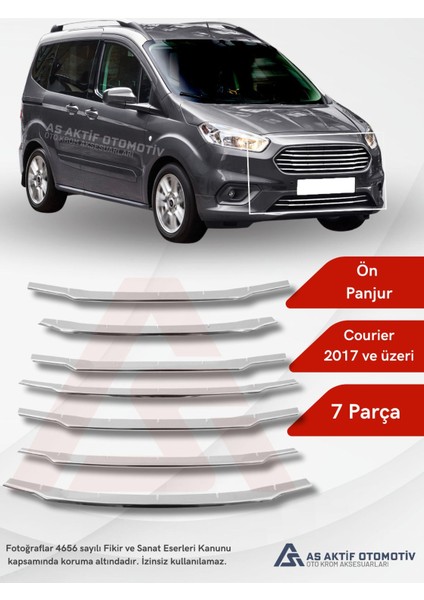 Ford Courier Van Ön Panjur (Set) 7 Parça 2018 ve Üzeri Krom Paslanmaz Çelik