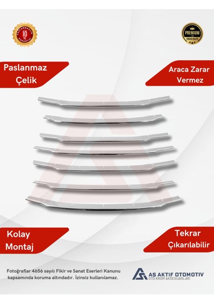 Ford Courier Van Ön Panjur (Set) 7 Parça 2018 ve Üzeri Krom Paslanmaz Çelik fiyatları