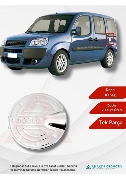 Fiat Doblo I Panel Van/lav Depo Kapağı 2000 ve Üzeri Krom Paslanmaz Çelik