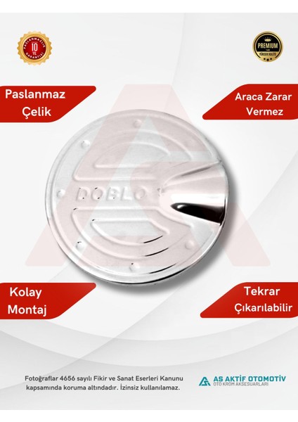 Fiat Doblo I Panel Van/lav Depo Kapağı 2000 ve Üzeri Krom Paslanmaz Çelik