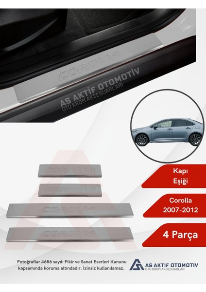 Toyota Corolla Sd Kapı Eşiği 2013 ve Üzeri Krom Paslanmaz Çelik