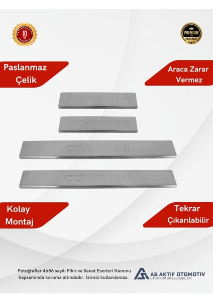 Toyota Corolla Sd Kapı Eşiği 2013 ve Üzeri Krom Paslanmaz Çelik fiyatları