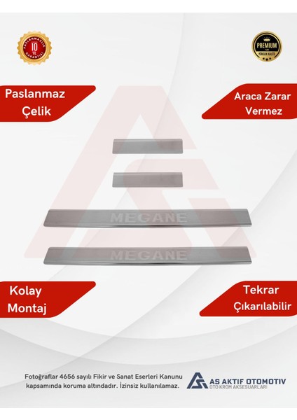 Renault Megane 3 Hb 5d/sw Kapı Eşiği 4 Parça 2010-2016 Krom Paslanmaz Çelik fiyatları