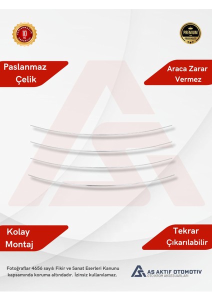 Renault Fluence Sd Ön Tampon Çıtası 4 Parça 2013-2016 Krom Paslanmaz Çelik fiyatları