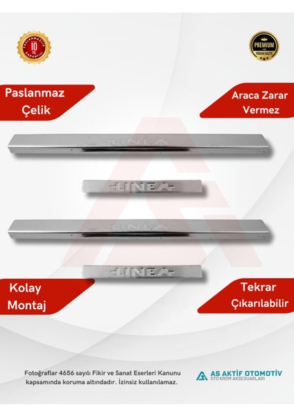 Fiat Linea Sd Kapı Eşiği 4 Parça 2007 ve Üzeri Krom Paslanmaz Çelik fiyatları