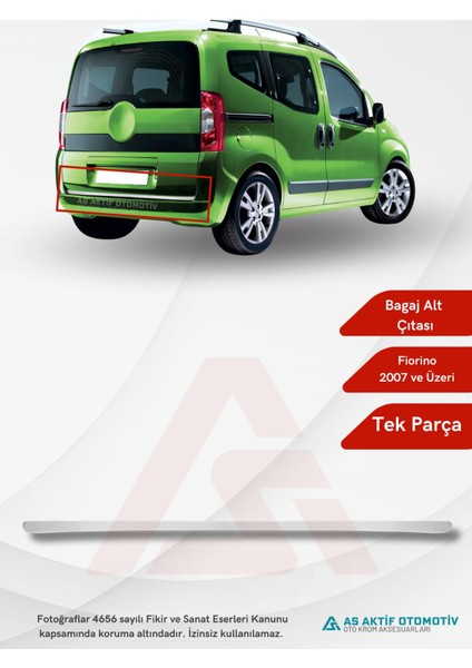 Fiat Fiorino Mini Van/mpv Bagaj Alt Çıtası 2007 ve Üzeri Krom Paslanmaz Çelik